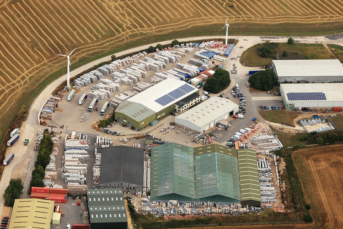 Aerial view of Woodlodge's site in the heart of the Cotswolds