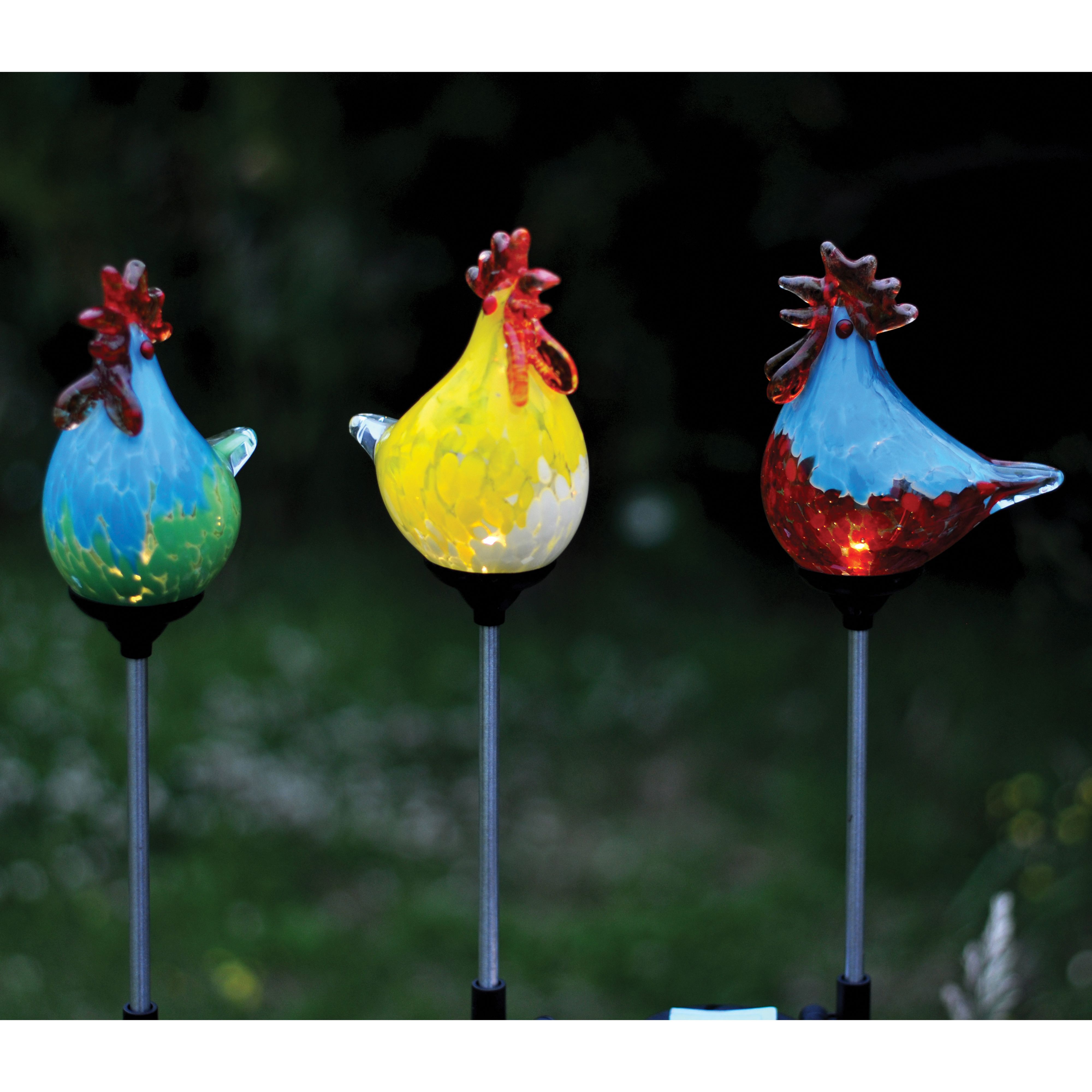 Solar Glass Cockerel Stake | Woodlodge Products