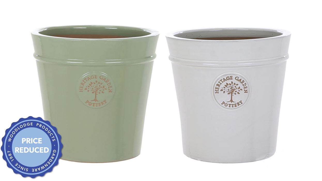Woodlodge 19.5cm Khaki Green Edward Heritage Glazed Square Pot - YESQRGR20 main image 0