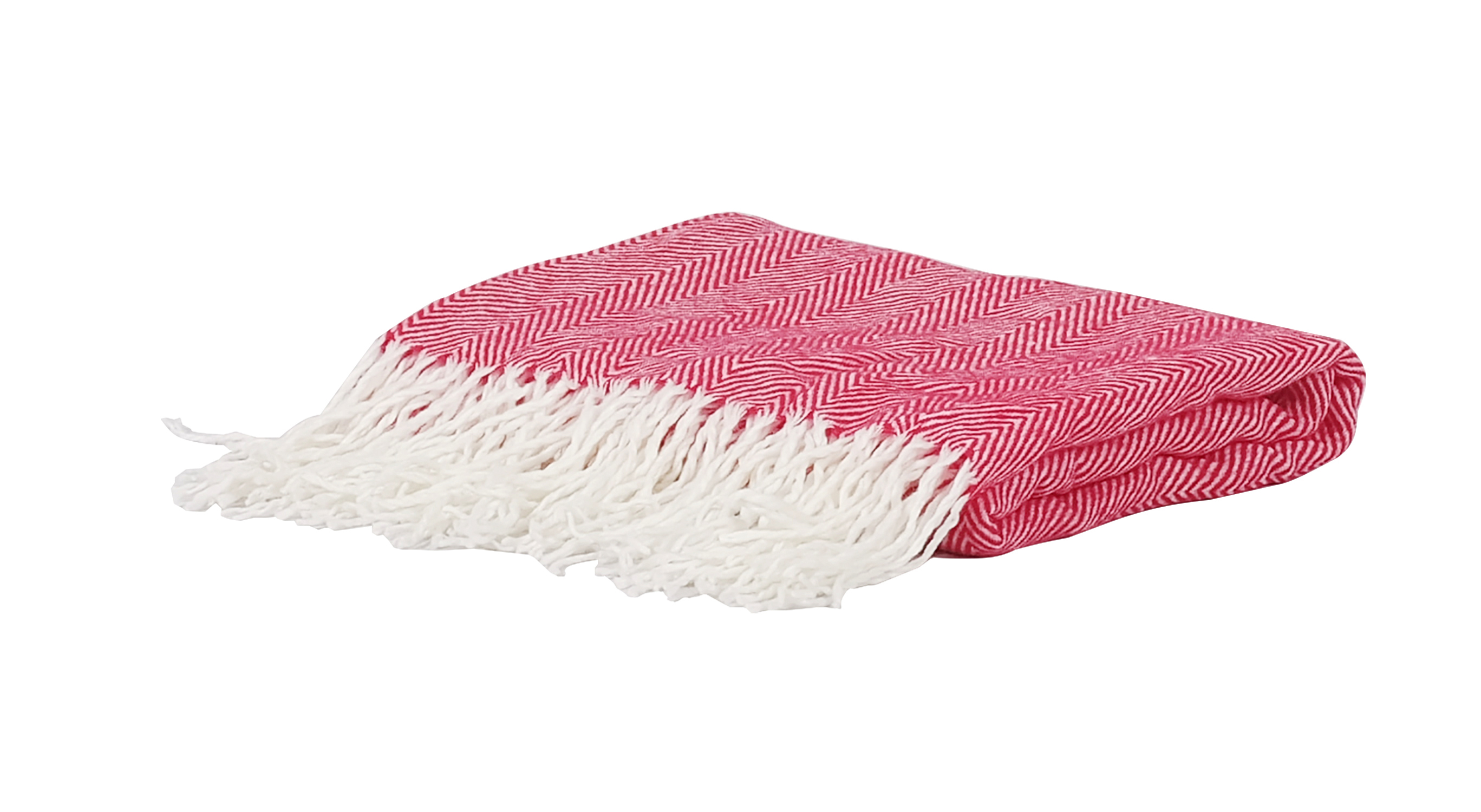 Cotton Raspberry Throw Eco Throw 180x130cm Raspberry | Woodlodge Products