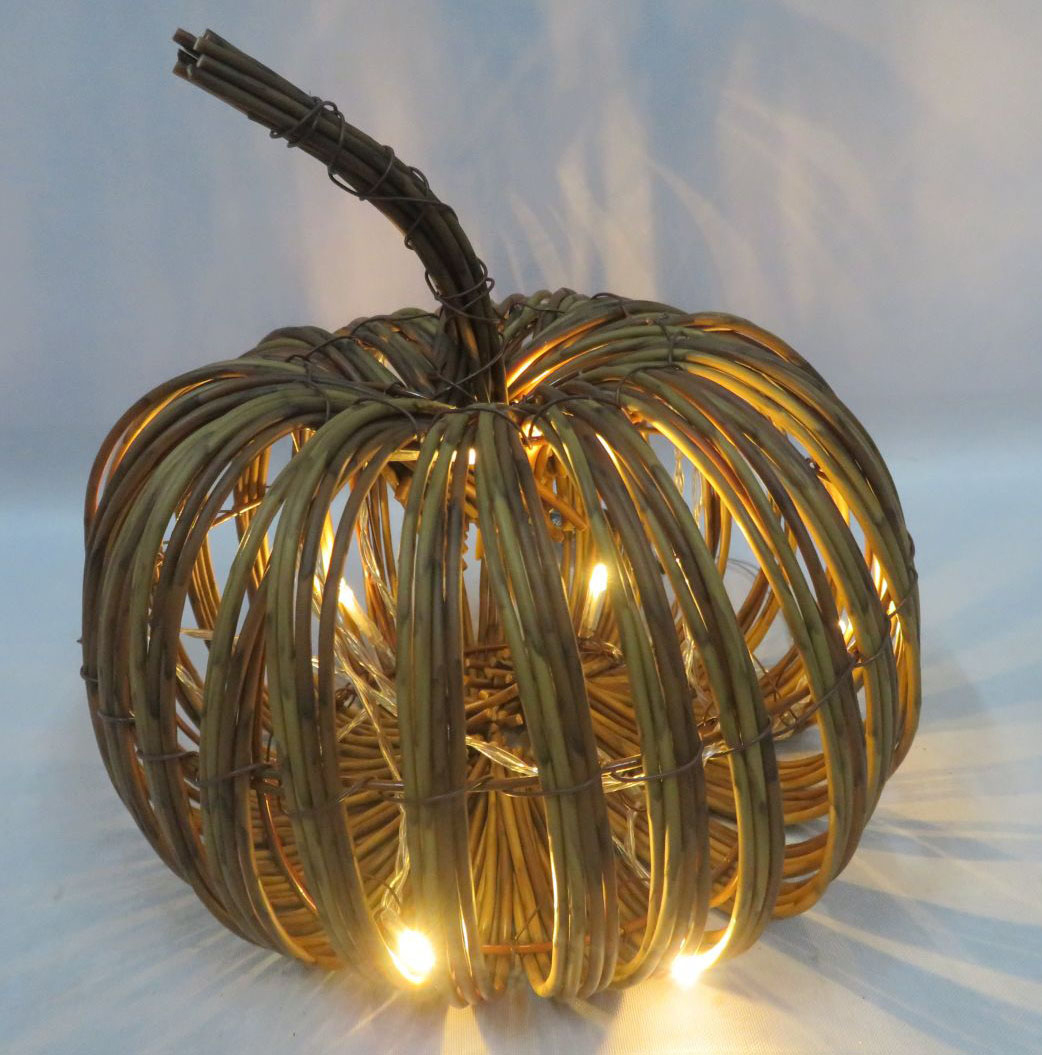 Small Led Pumpkins Rattan Led Pumpkin 4 Small | Woodlodge Products